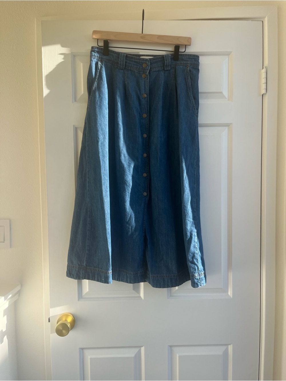 Sezane clarine denim midi skirt - Picture 3 of 6